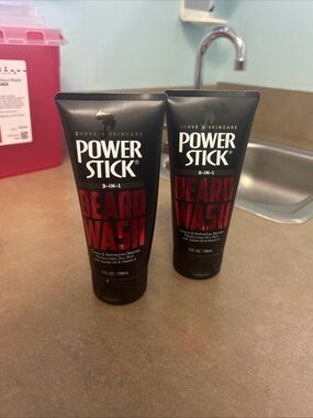 Men’s Shave & Skincare Power Sticks 3-in-1 Beard Wash 5fl Oz W/Vitamin E NEW (2)